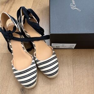 J. Crew Women's Black and White Espadrilles BRAND NEW